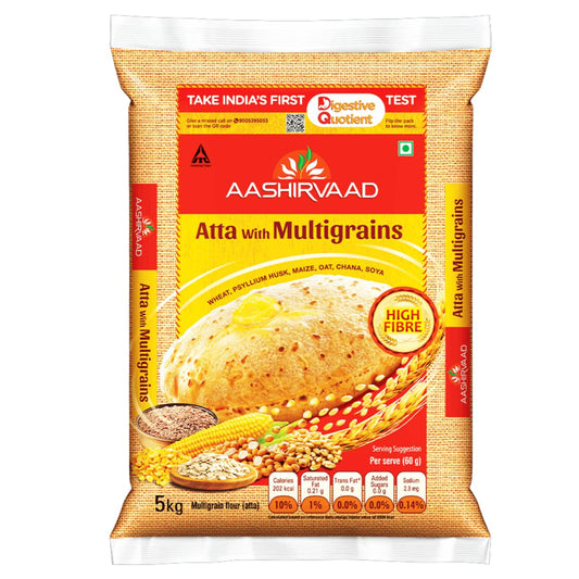 AASHIRVAAD ATTA MULTIGRAINS 5 KG BAG.