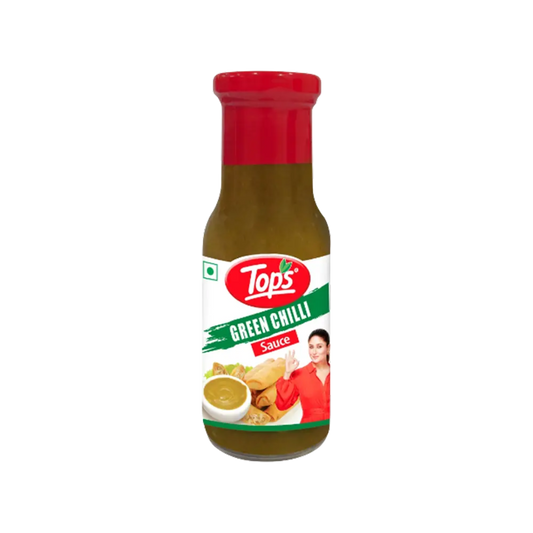 TOPS SAUCE GREEN CHILLI 200 GM BOTTLE.