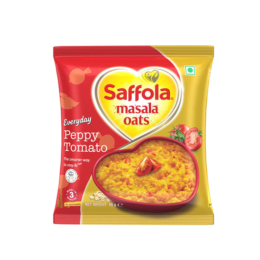 SAFFOLA OATS PEPPY TOMATO MASALA 40 GM POUCH.