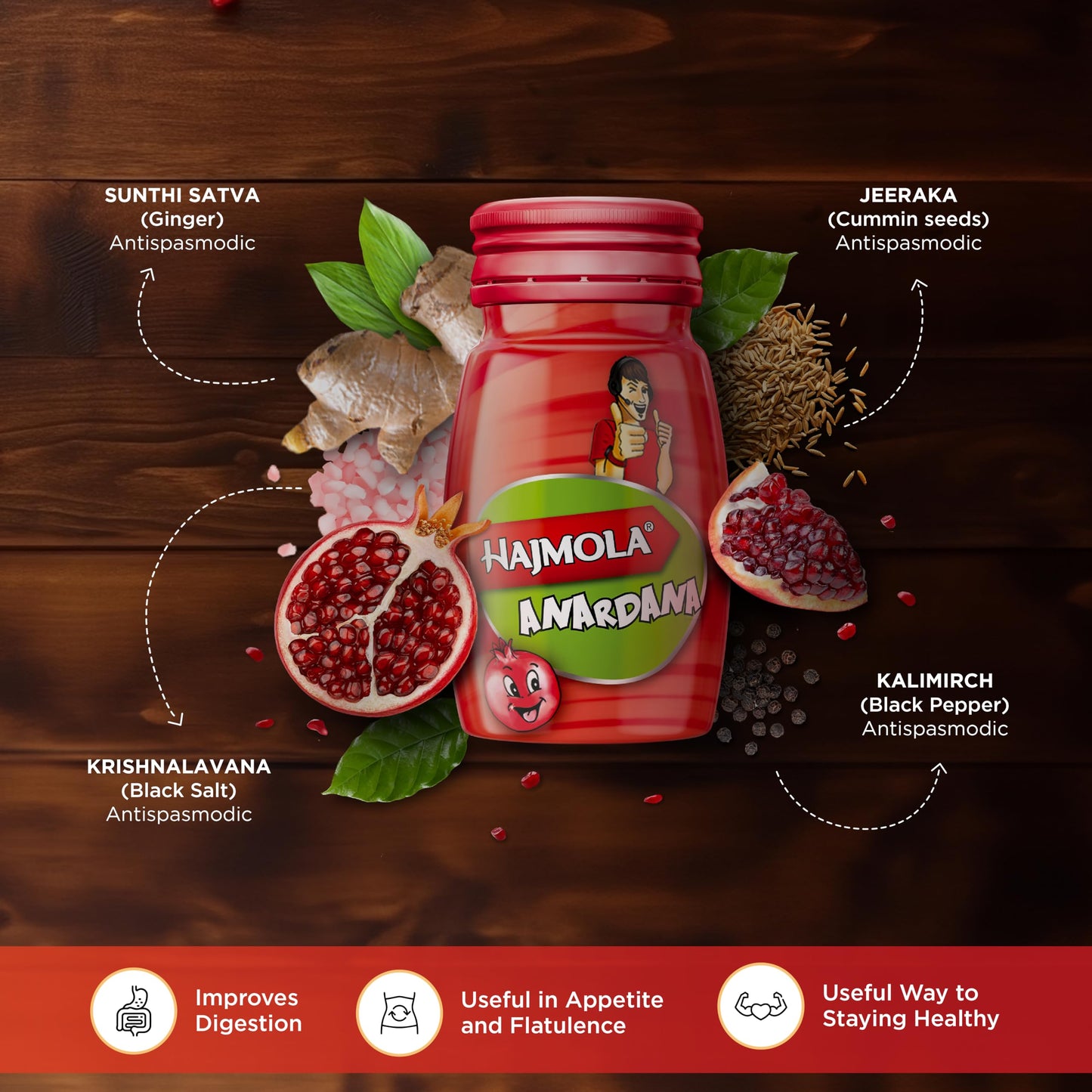 DABUR HAJMOLA ANARDANA 120 PCS.BOTTLE