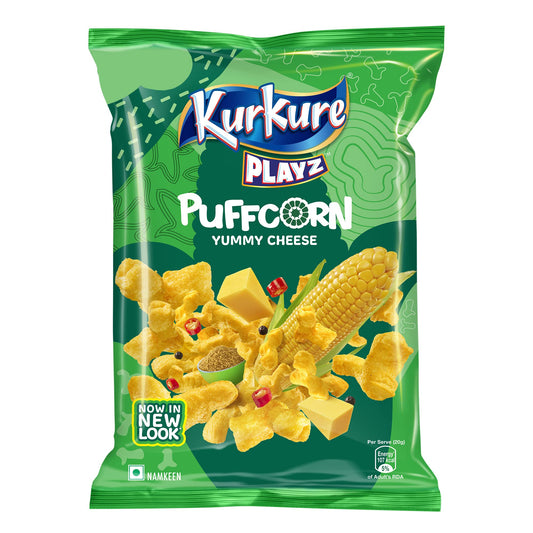 KURKURE PUFFCORN YUMMY CHEESE 69 GM PACKET.