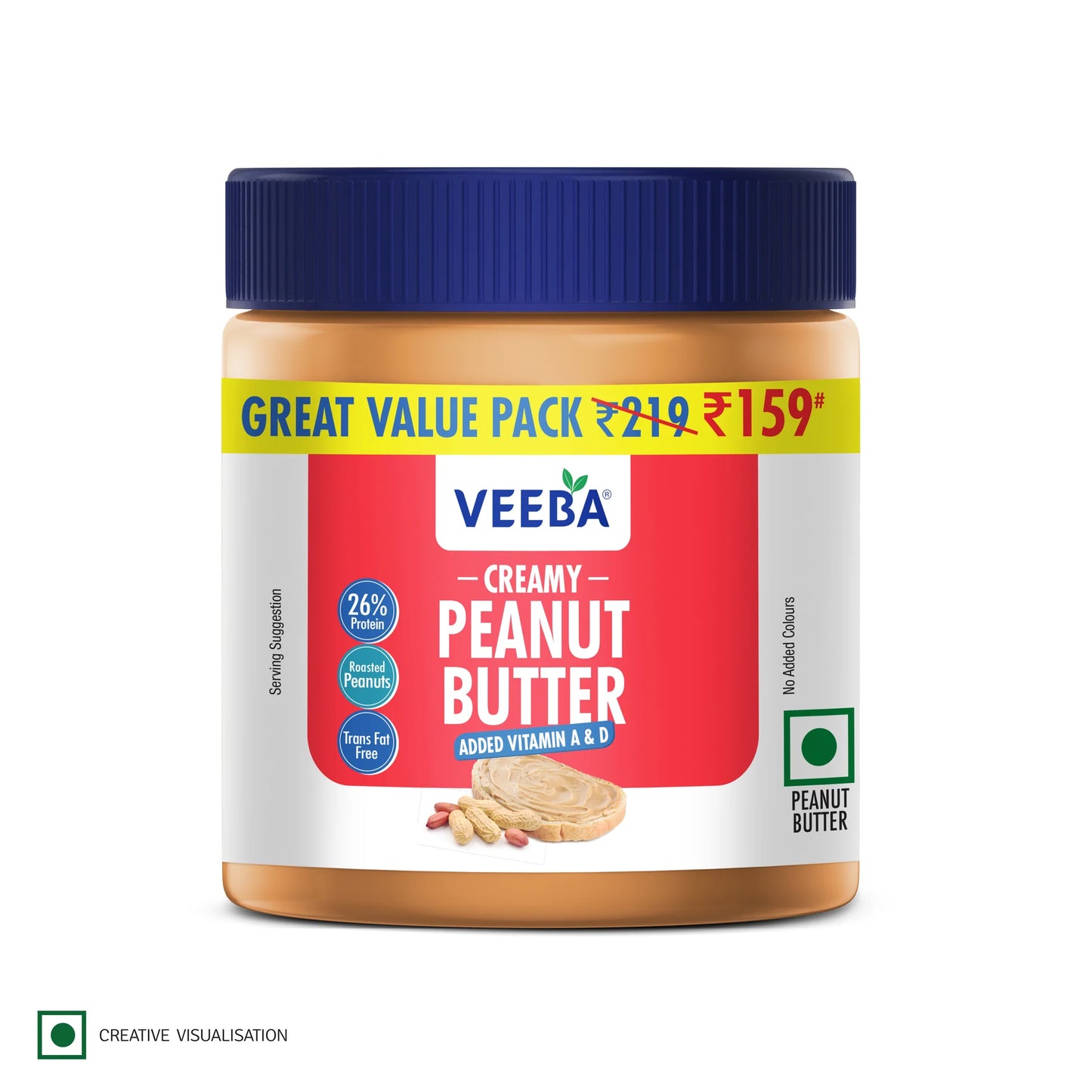 VEEBA PEANUT BUTTER CREAMY 340GM