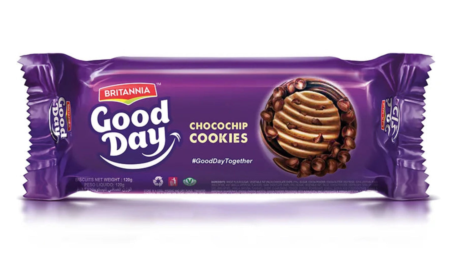 BRITANNIA GOOD DAY CHOCO CHIP COOKIES 75 GM.