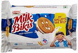 BRITANNIA MILK BIKIS CREAM BISCUITS 188 GM.