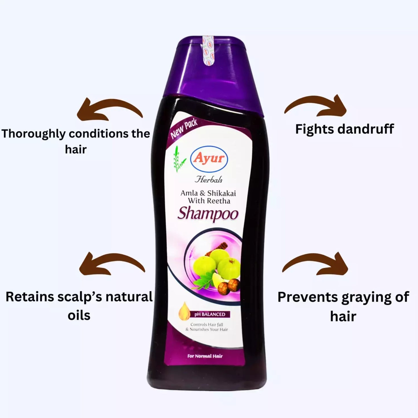 AYUR AMLA WITH REETHA SHAMPOO 500 ML.BOTTLE