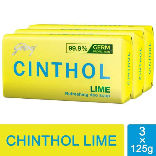 GODREJ CINTHOL LIME DEO SOAP 3*125 GM SET.