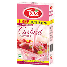 TOPS CUSTARD POWDER STRAWBERRY 100 GM CRTN.