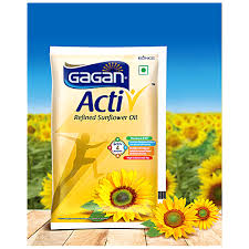 GAGAN REFINED SUNFLOWER OIL 1 LTR POUCH.