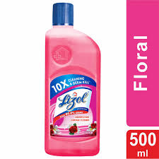 LIZOL FLORAL FLOOR CLEANER 500 ML PET BOTTLE.