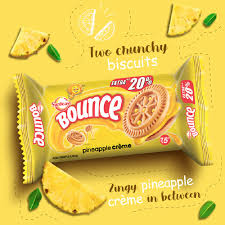 SUNFEAST BOUNCE PINEAPPLE CREAM BISCUIT 50 GM.