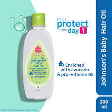 JOHNSON BABY HAIR OIL 200 ML BOTTLE.