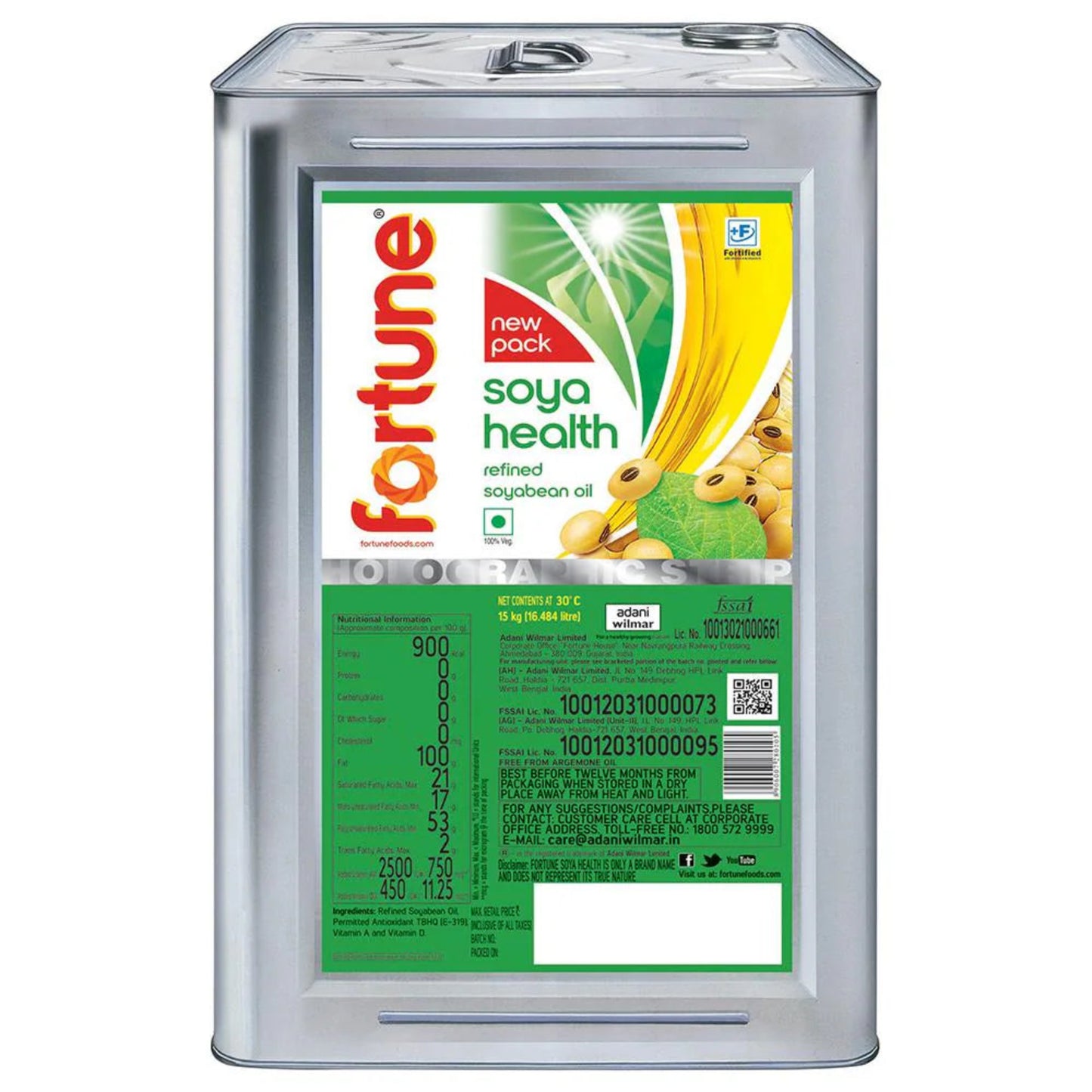 FORTUNE REFINED SOYA OIL 13KG TIN