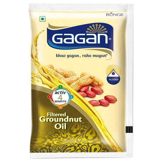 GAGAN REFINED GROUNDNUT OIL 1 LTR POUCH