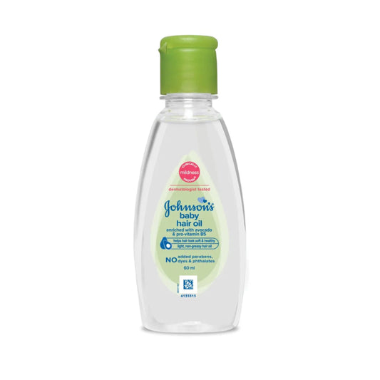 JOHNSON BABY HAIR OIL 60 ML BOTTLE.