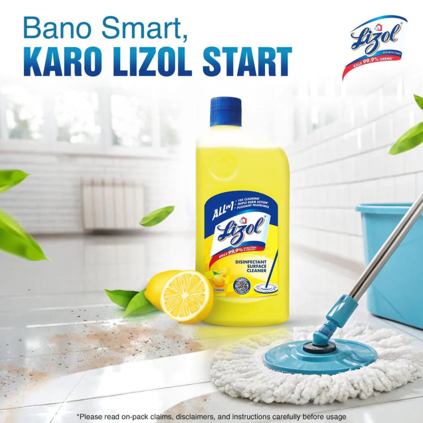 LIZOL CITRUS FLOOR CLEANER 500 ML PET BOTTLE.