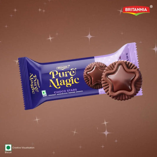 BRITANNIA PURE MAGIC CHOCO STARS COOKIES 69GM