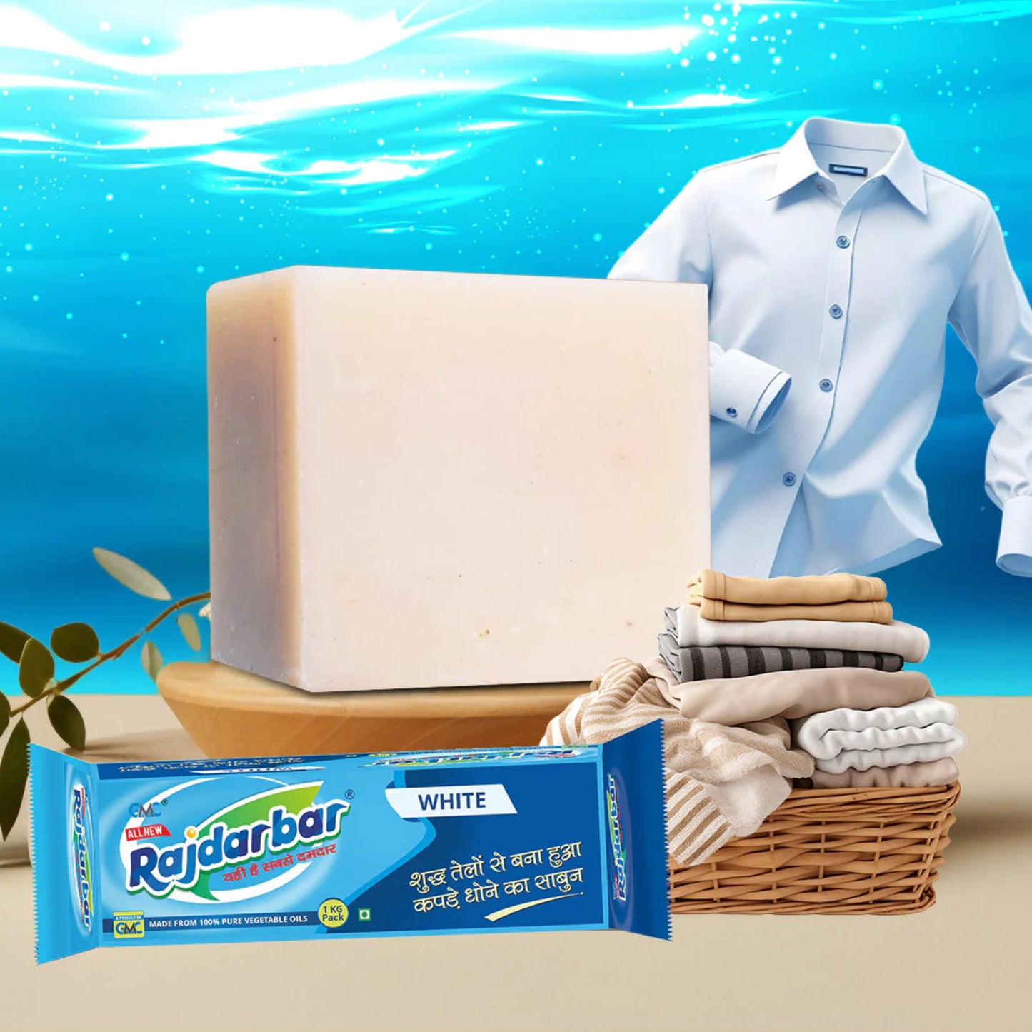 RAJ WHITE WASHING SOAP 1 KG.