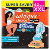 WHISPER CHOICE NIGHT 40 PADS