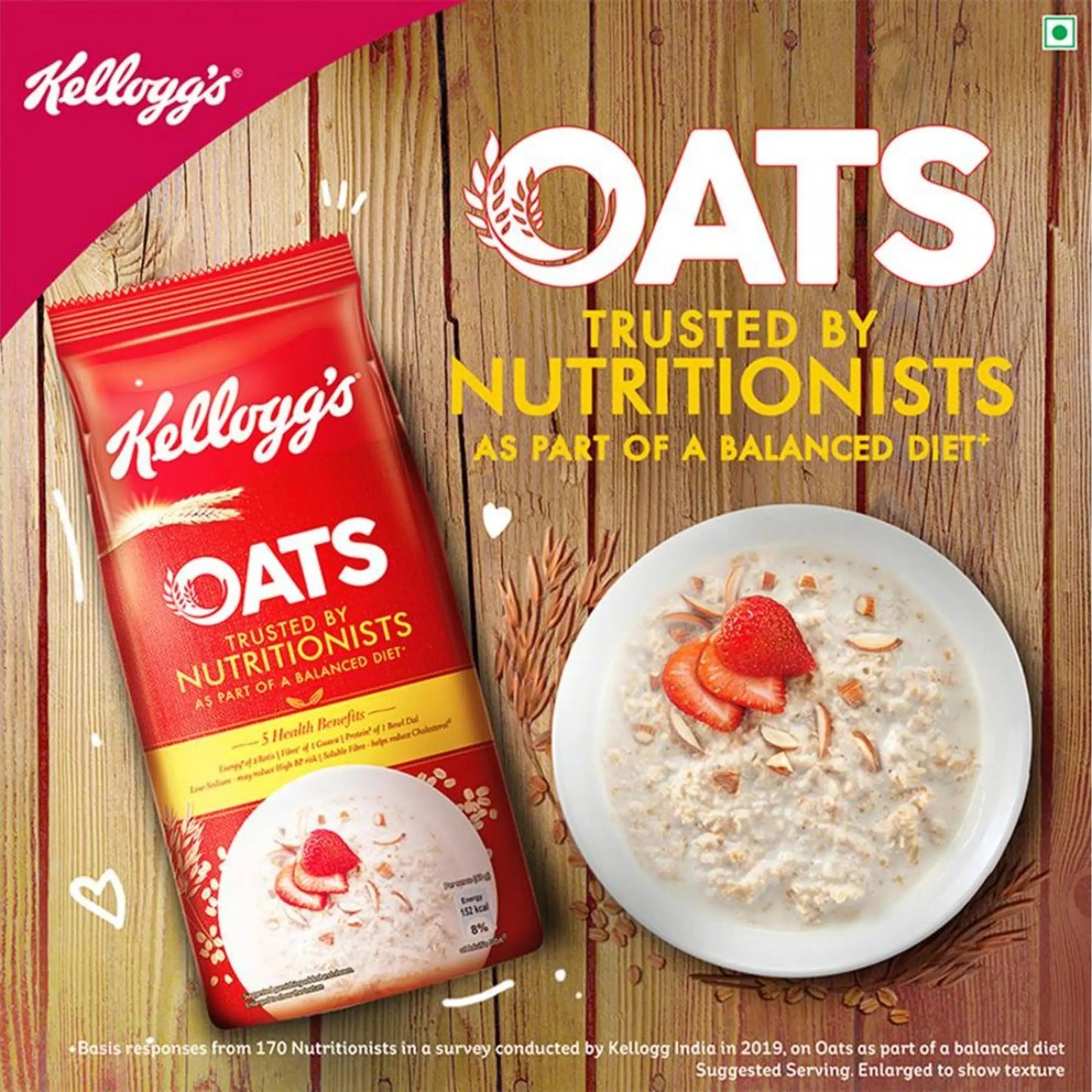 KELLOGGS HEART TO HEART OATS 200 GM POUCH.