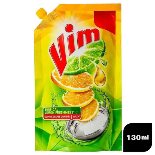 VIM DOUBLE POWER LEMON GEL 130 ML POUCH.